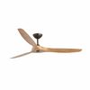 Ventilateur de plafond MOREA L noir/bois clair et télécommande