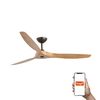 Ventilateur plafond MOREA L noir/erable connecté TUYA télécommande