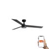 Ventilateur de plafond RUDDER L noir/noyer LED connecté Tuya et télécommande