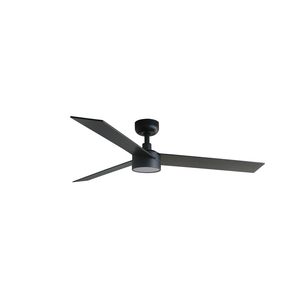 Ventilateur de plafond RUDDER L noir/noyer LED et télécommande
