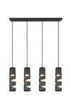 STREAM – Suspension 4xGU10 métal noir mat réf. 364000432
