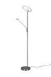 Lampadaire nickel mat BRANTFORD 30W avec liseuse de TrioLighting