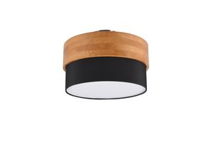 Plafonnier SEASONS en tissu noir et bois clair