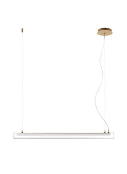 Suspension horizontale tube verre LED laiton Mat série OSLO