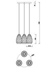 Lustre anthracite à facettes ajourées ONYX  de TrioLighting