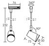 Spot blanc tige T1  d'ARIC avec ampoule Gu10 4.6W pour rail JUDY