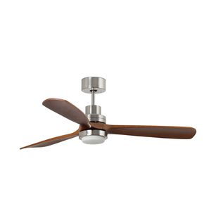 Ventilateur de plafond LANTAU XL nickel-noyer Led et télécommande