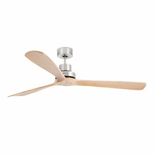 Ventilateur de plafond LANTAU XL nickel et pin avec télécommande