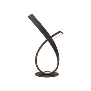 Lampe à poser LINDA avec variateur ruban Led spiralé finition Rouille