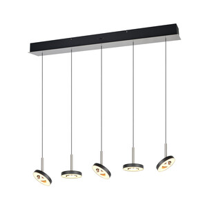Suspension LED GUANO 5 Lumières - Nickel Mat | Lift Me & 3 Teintes CCT