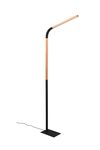 Lampadaire NORRIS articulé noir et bois Métal/bois noir mat/bois 11W