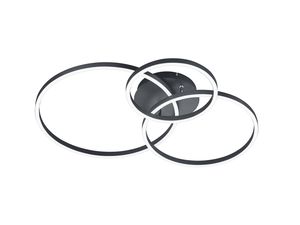 Plafonnier LED 3 cercles noir mat WINONA de TrioLighting