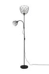 Lampadaire HAVAL grillagé avec liseuse articulée Métal Noir 15+10W max.