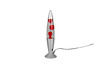 Lampe à lave LED Vesuv - Pied Gris Titane, Liquide Clair & Lave Rouge