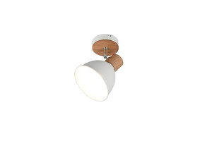 Spot DELUME Blanc Mat et Bois E27 Orientable - R86671031