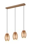 Lustre BIDAR 3 suspensions ajourées café de TrioLighting