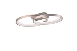 Plafonnier Led nickel mat double rond MALAGA de TrioLighting