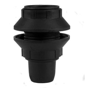 Douille E14 En Plastique Noir Avec Borne à Ressort - Pour Ampoules, Installation Facile, Style Moderne
