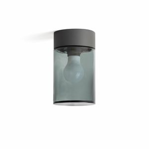 Plafonnier cylindrique KILA 200 verre fumé finition Anthracite et fumé