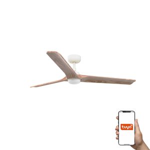 Ventilateur de Plafond HEYWOOD L – Faro – Bois clair, éclairage Led, app Tuya et Télécommande
