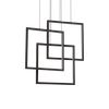 Lustre FRAME avec 3 carrés suspendus en profilé aluminium plat Led finition Noir mat 