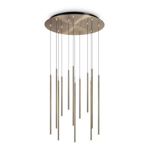 Ideal Lux FILO SP12 – Suspension 12 tubes LED Ø60 cm laiton mat/satiné 2700K