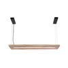 Lustre barre Led PALMA en bois natuel finition Noir et bois naturel avec télécommande