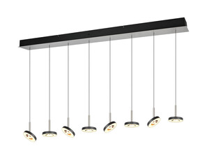 Suspension LED GUANO 8 Lumières - Nickel Mat | Lift Me & 3 Teintes CCT XL
