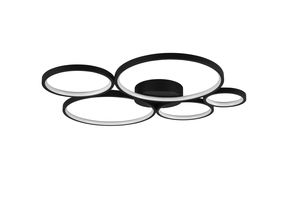 Plafonnier-Applique 5 cercles noir mat LED RONDO de TrioLighting