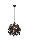 Lustre feuilles noires et or LEAVY de Triolighting