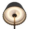 Lampadaire nomade rechargeable SUAREZ abat-jour plissé noir mat