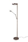 Lampadaire BARRIE laiton patiné avec tête et liseuse orientable