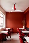 ETERFAN M – Ventilateur de plafond rouge brillant connecté avec LED 16W 3000°K