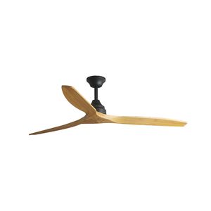 Ventilateur de plafond ALO L noir/bois et télécommande