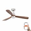 Ventilateur plafond LANTAU bois foncé – Moteur–Télécommande – connecté Smart Tuya – Été/hiver