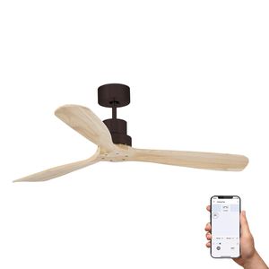 Ventilateur plafond LANTAU bois clair– Moteur DC silencieux – 6 vitesses – Télécommande – Smart Wiz– Été/hive