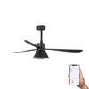 AMELIA CONE LED ventilateur plafond noir connecté WIZ et télécommande, 6 vitesses, pour pièces 17–28 m²