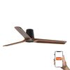Ventilateur de Plafond HEYWOOD TUB L –Faro– Bois foncé, DC Silencieux, Télécommande