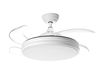 Ventilateur de plafond TURIN blanc avec 4 pales rétractables transparentes