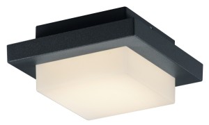 Plafonnier carré anthracite HONDO à Led IP54