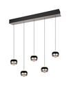 Lustre à 5 têtes ORBIT finition Noir mat et nickel mat