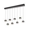 Lustre à 8 têtes ORBIT finition Noir mat et nickel mat