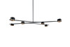 Suspension CODA 6 Lumières GX53 Noir-Or L143cm - 369000680