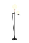 Lampadaire FLAMING - Noir et Or / Verre