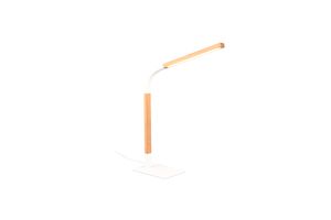 Lampe à poser NORRIS articulée blanche et bois Métal/bois blanc mat/bois 7W