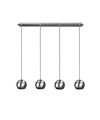 Suspension à 4 globes en métal nickel mat FLETCHER de TrioLighting