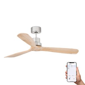 Ventilateur plafond LANTAU bois clair– Moteur DC silencieux – 6 vitesses – Télécommande – Smart Wiz– Été/hive
