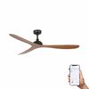 Ventilateur plafond noyer/noir GOTLAND – 6 vitesses, moteur DC silencieux, compatible Alexa, Google & SIRI