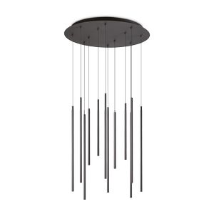 Ideal Lux FILO SP12 – Suspension 12 tubes LED Ø60 cm noir 2700K