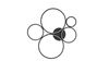 Plafonnier-Applique 5 cercles noir mat LED RONDO de TrioLighting